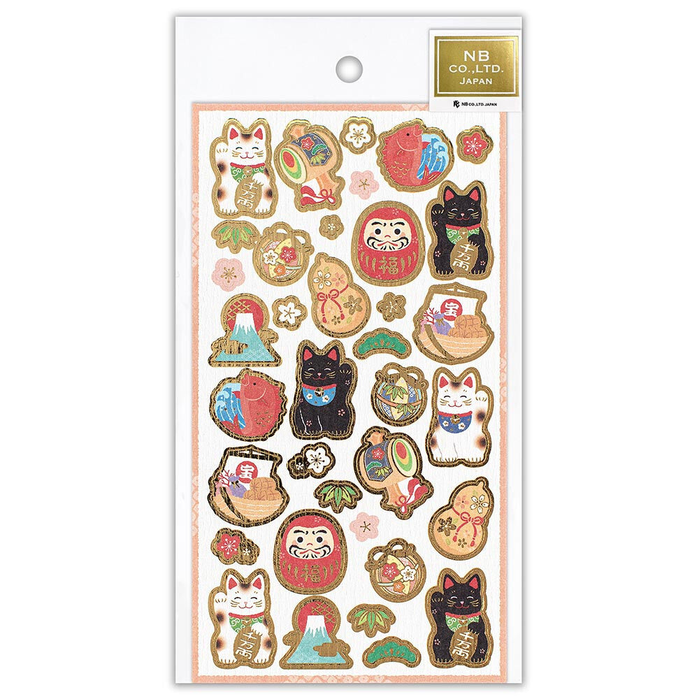 Auspicious Motifs Japanese-Style Sticker (Large)