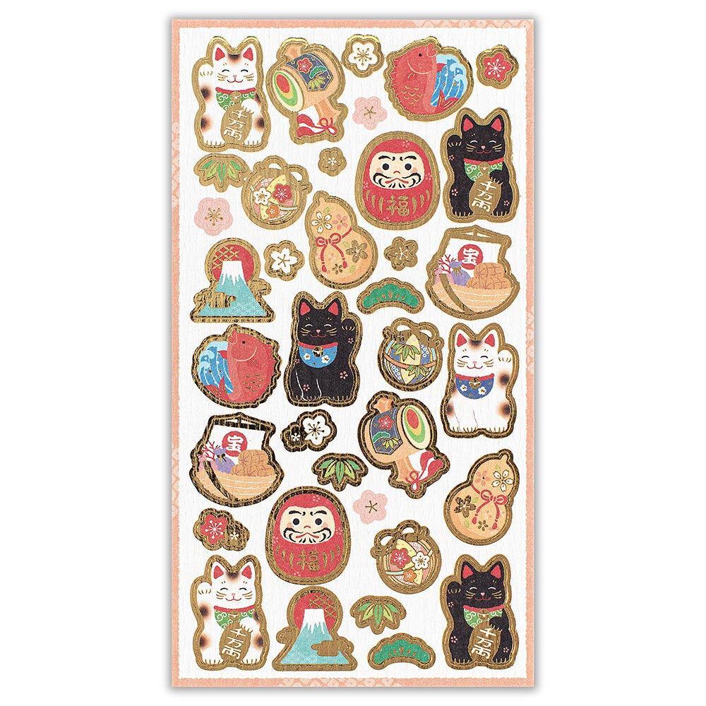 Auspicious Motifs Japanese-Style Sticker (Large)