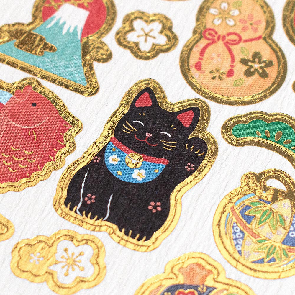 Auspicious Motifs Japanese-Style Sticker (Large)