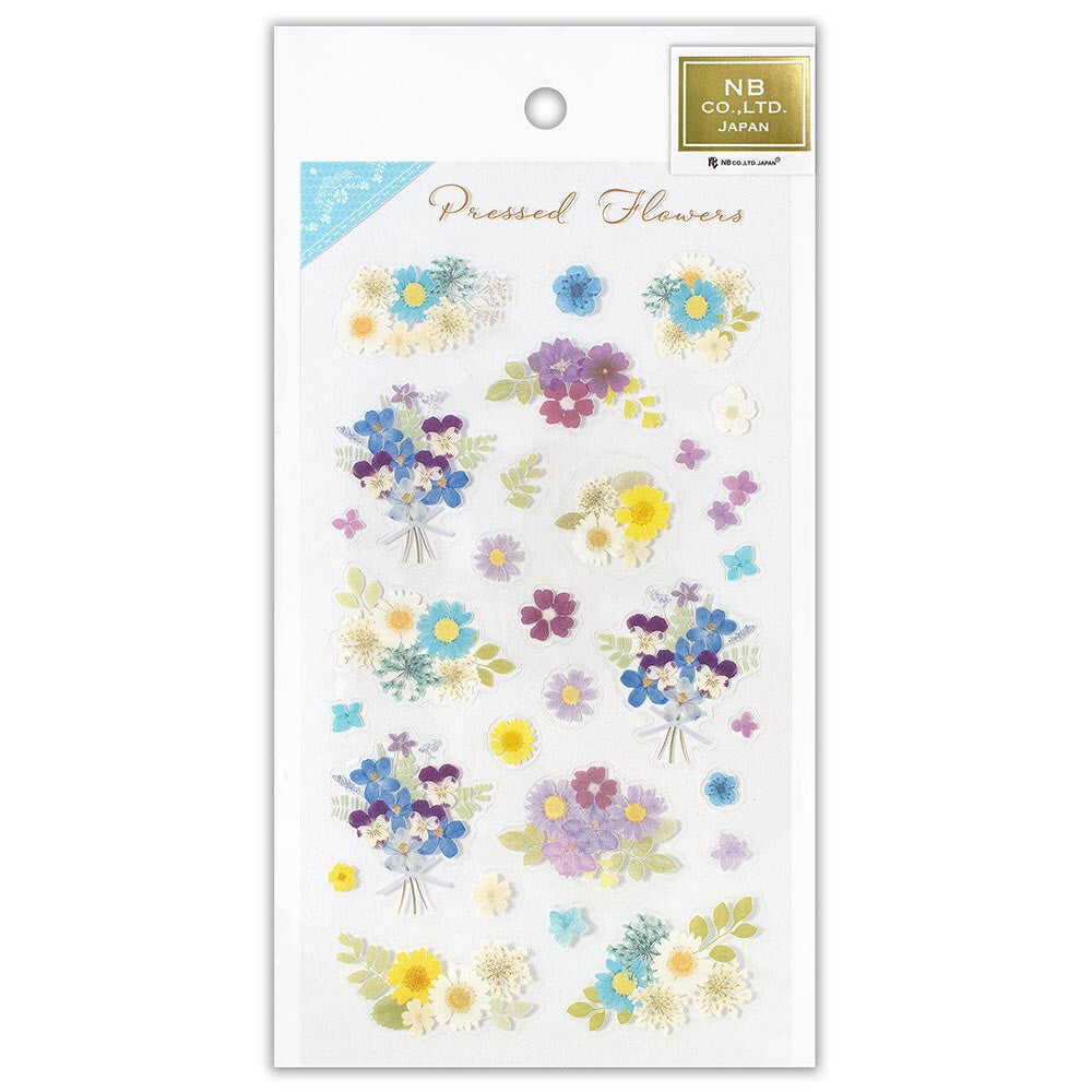 Pressed Flowers: Blue Transparent Sticker (Large)