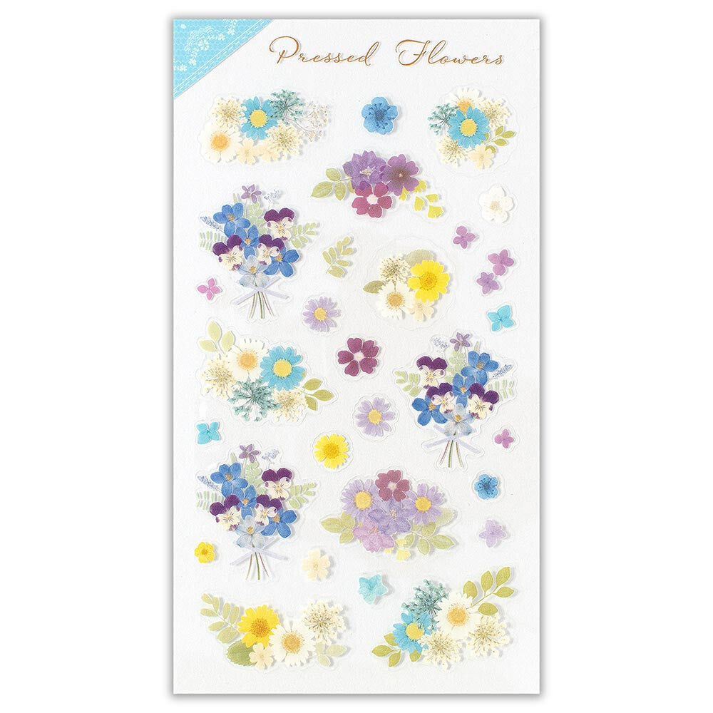 Pressed Flowers: Blue Transparent Sticker (Large)