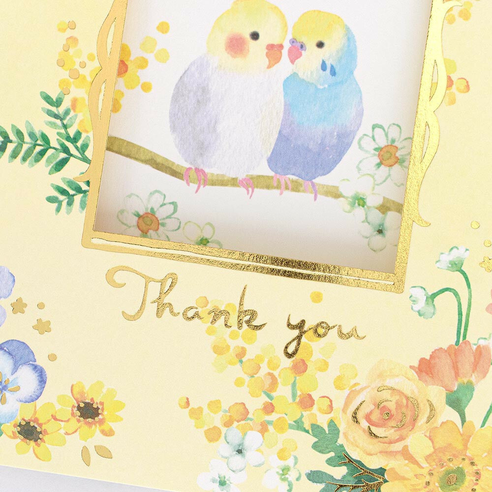Creald: Parakeet Thank You Window Card