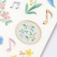 Bijou Sticker: Flowers and Musical Notes