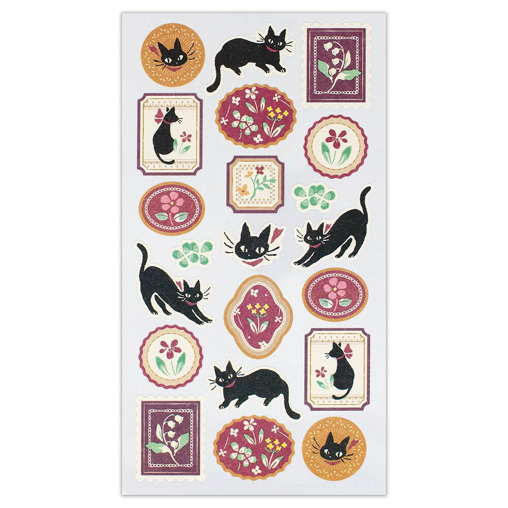 WANOWA: Black Cat Japanese-Style Sticker (Large)