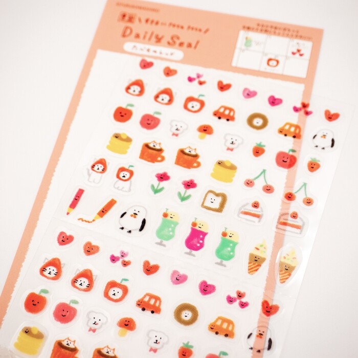 Watashi Biyori Daily Sticker: Food Red