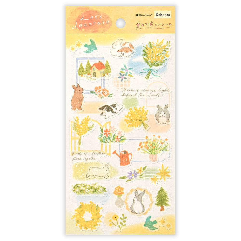 Deco Time: Rabbit Large Sticker Set