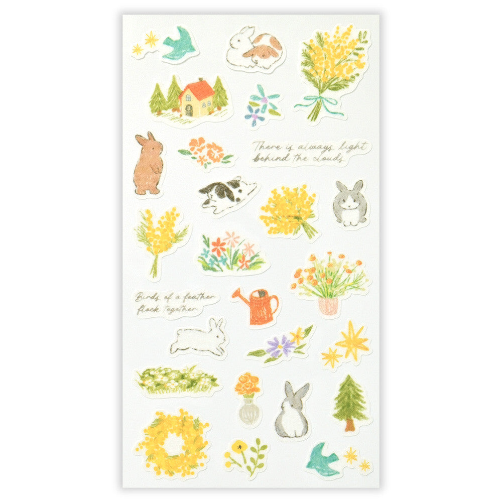 Deco Time: Rabbit Large Sticker Set