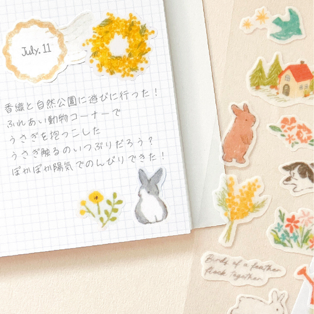 Deco Time: Rabbit Large Sticker Set