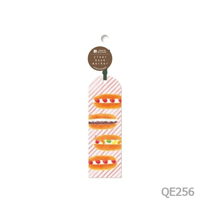 HONTOWATASHI: Cat Blue Check Clear Bookmark