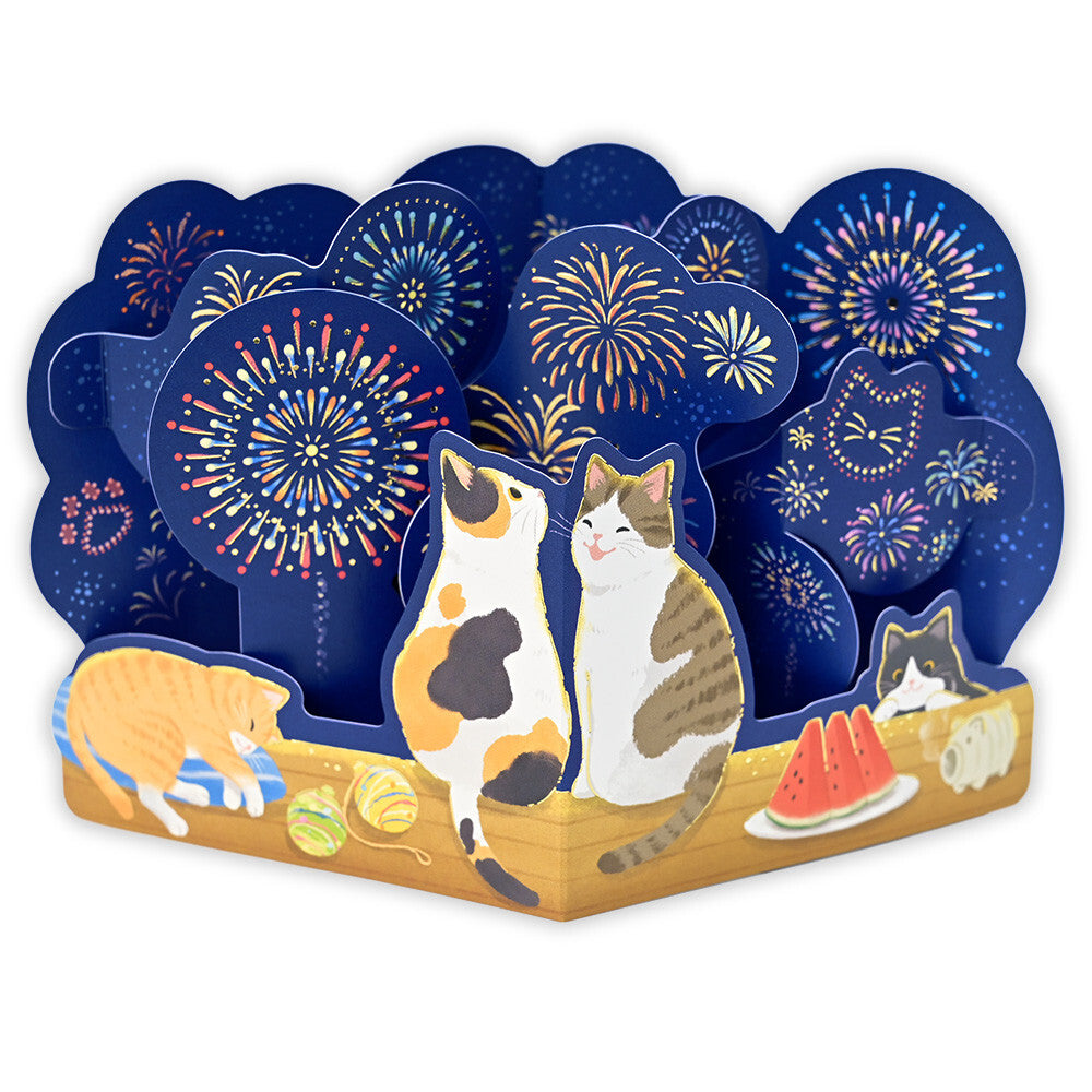 Fireworks Cats Display Card