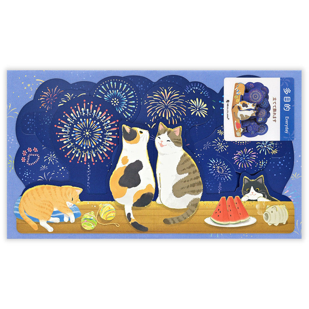 Fireworks Cats Display Card