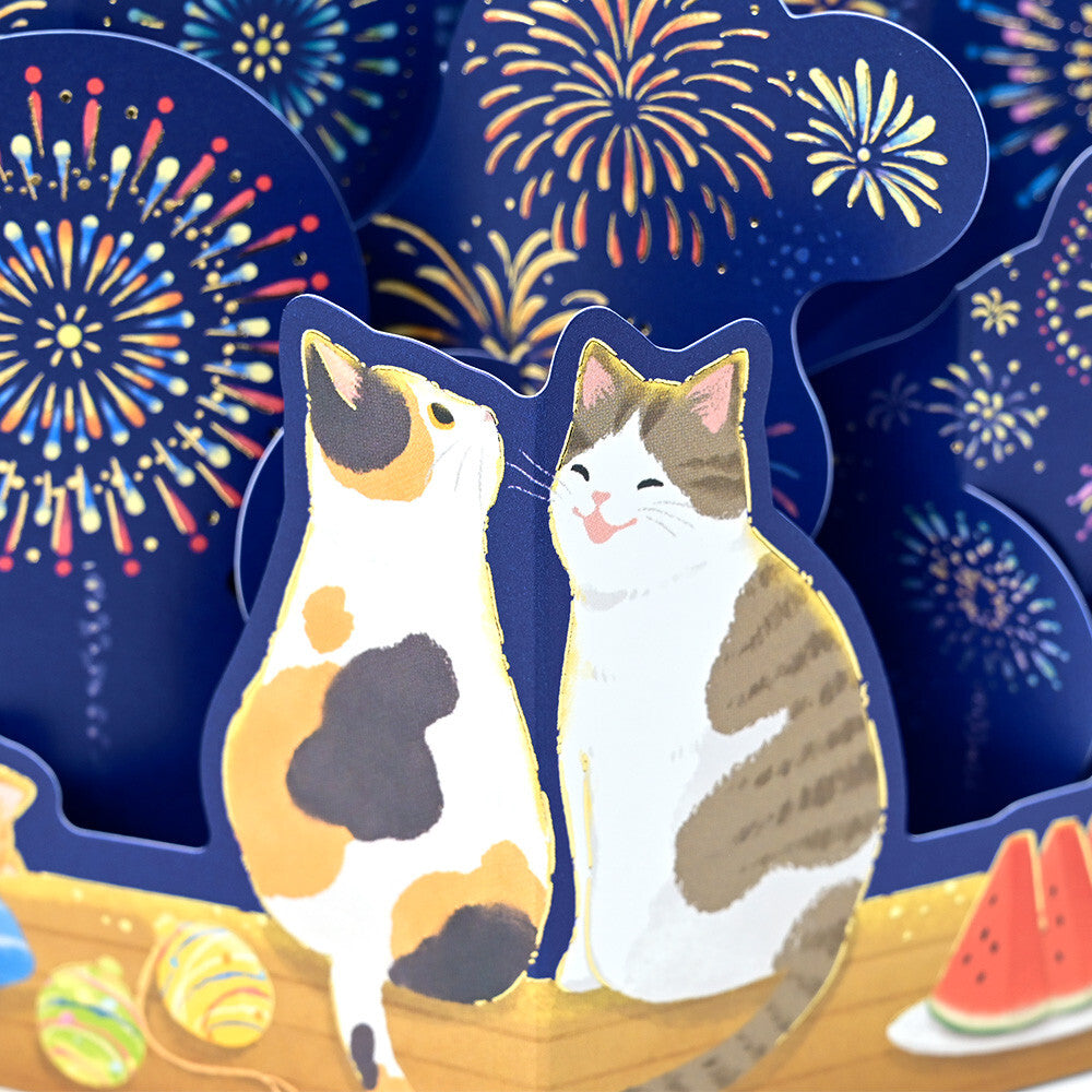 Fireworks Cats Display Card