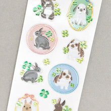 Bijou Sticker: Rabbit and Four-Leaf Clover