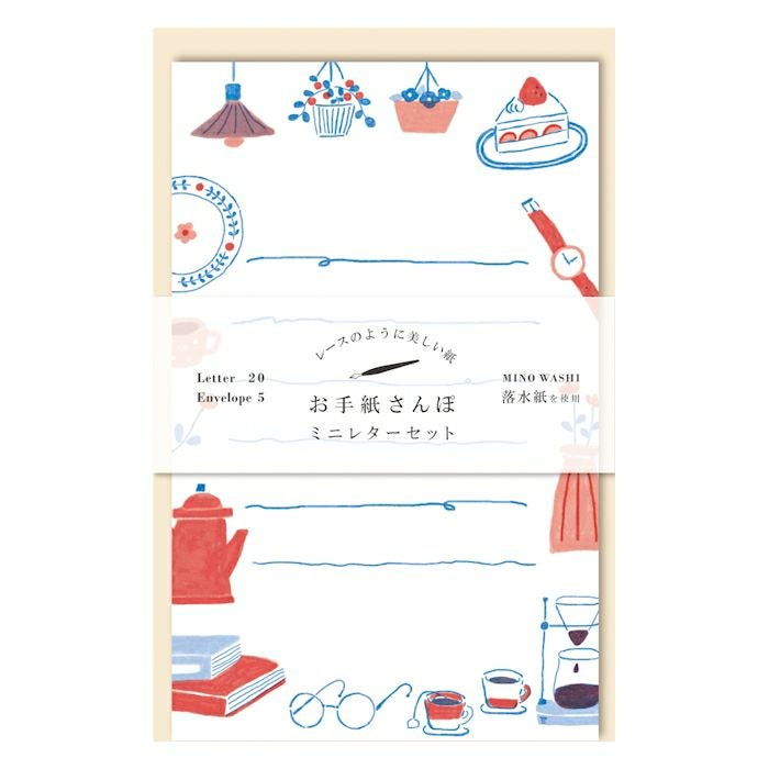 Otegami Sanpo Mini Letter Set: Café