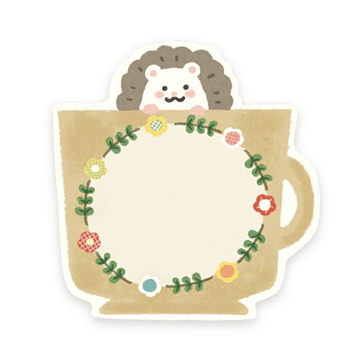 Watashi Biyori: Hedgehog in a Cup Die-Cut Sticky Notes — image 2