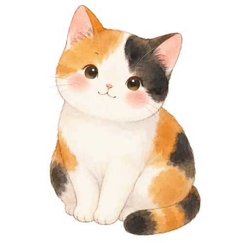 A calico cat, the mike-neko