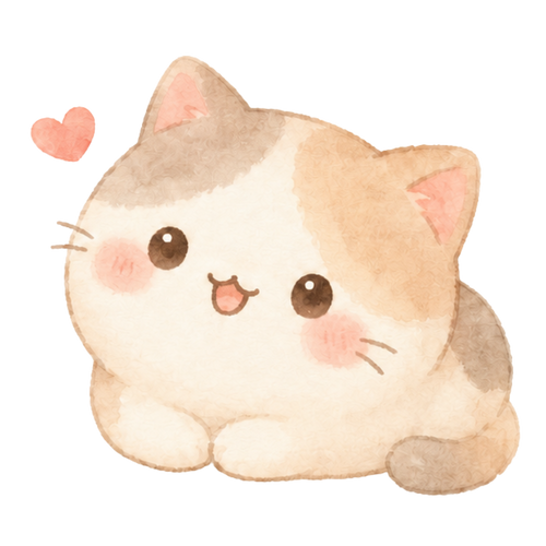 A cat with a heart