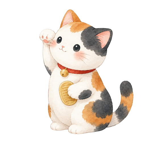 A maneki-neko, the beckoning cat