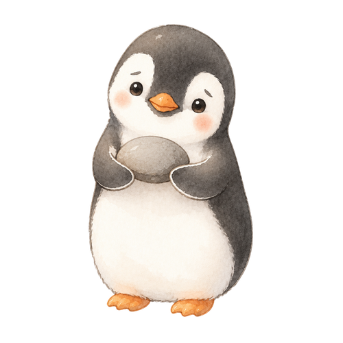 A penguin with a courtship pebble