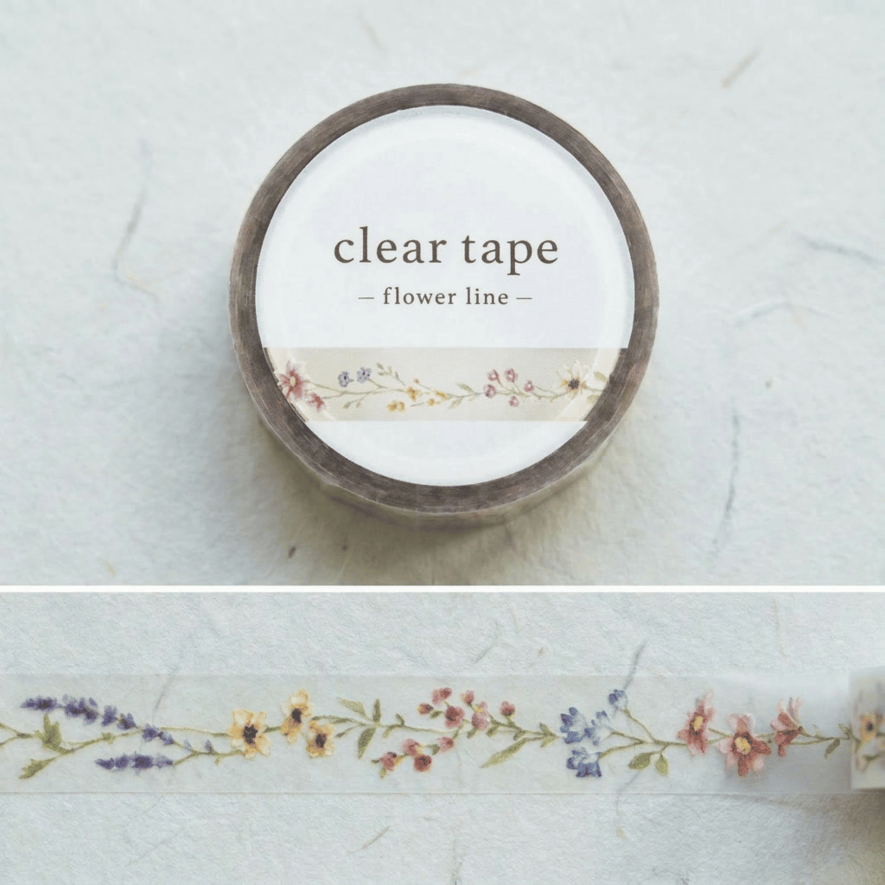 Clear Tape: Flower Line (7 mm)