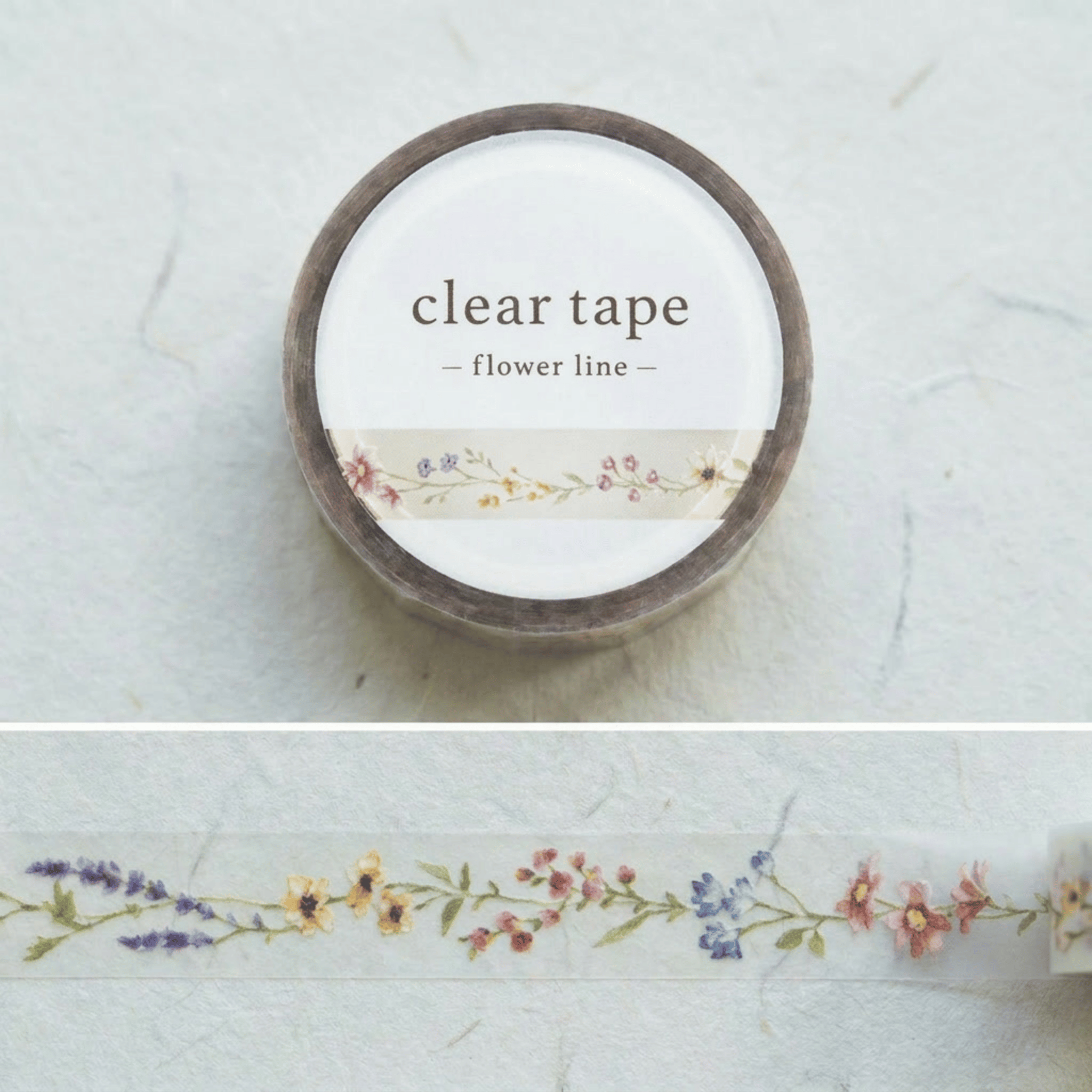 Clear Tape: Flower Line (7 mm)