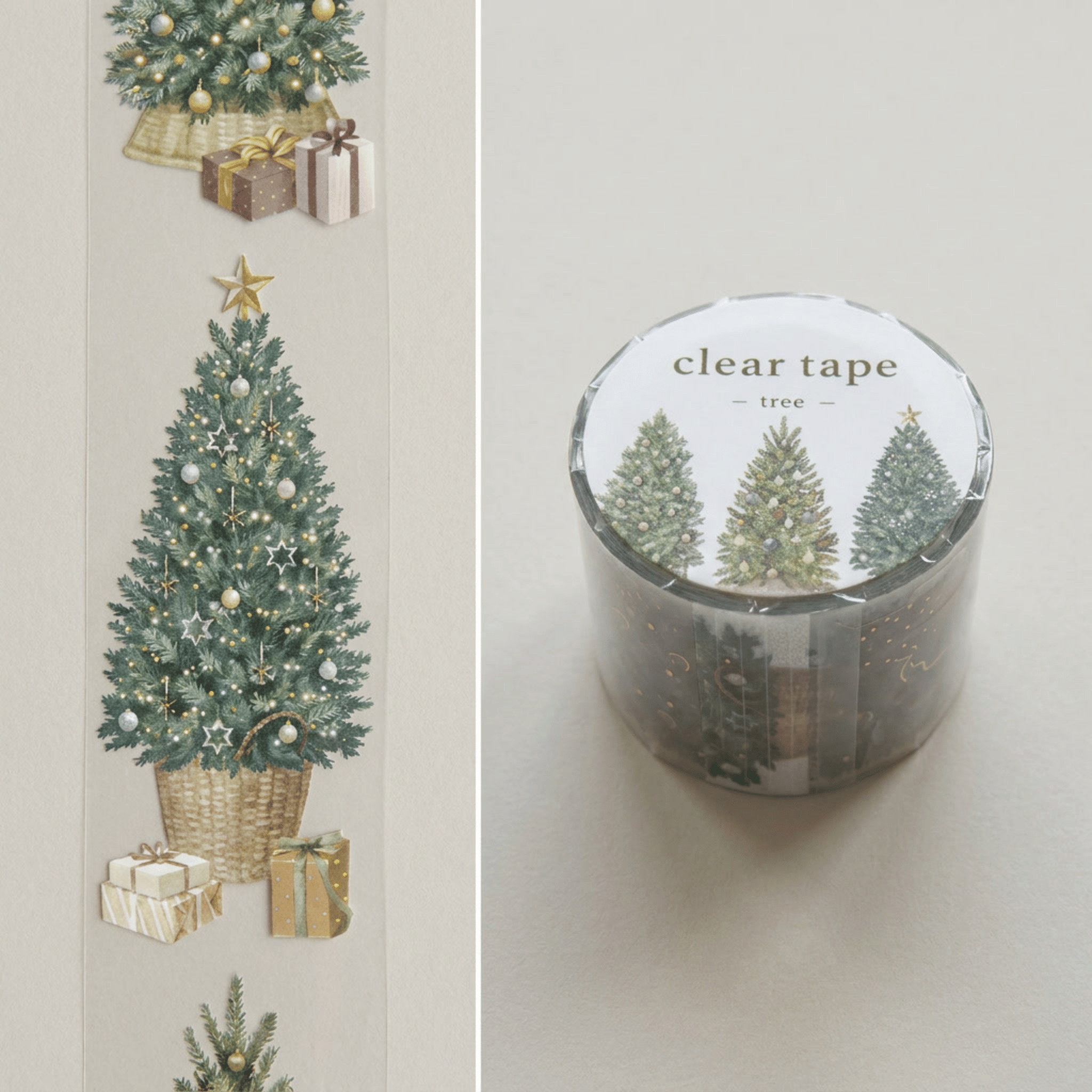 Clear Tape: Tree (30 mm, Foil-Stamped)