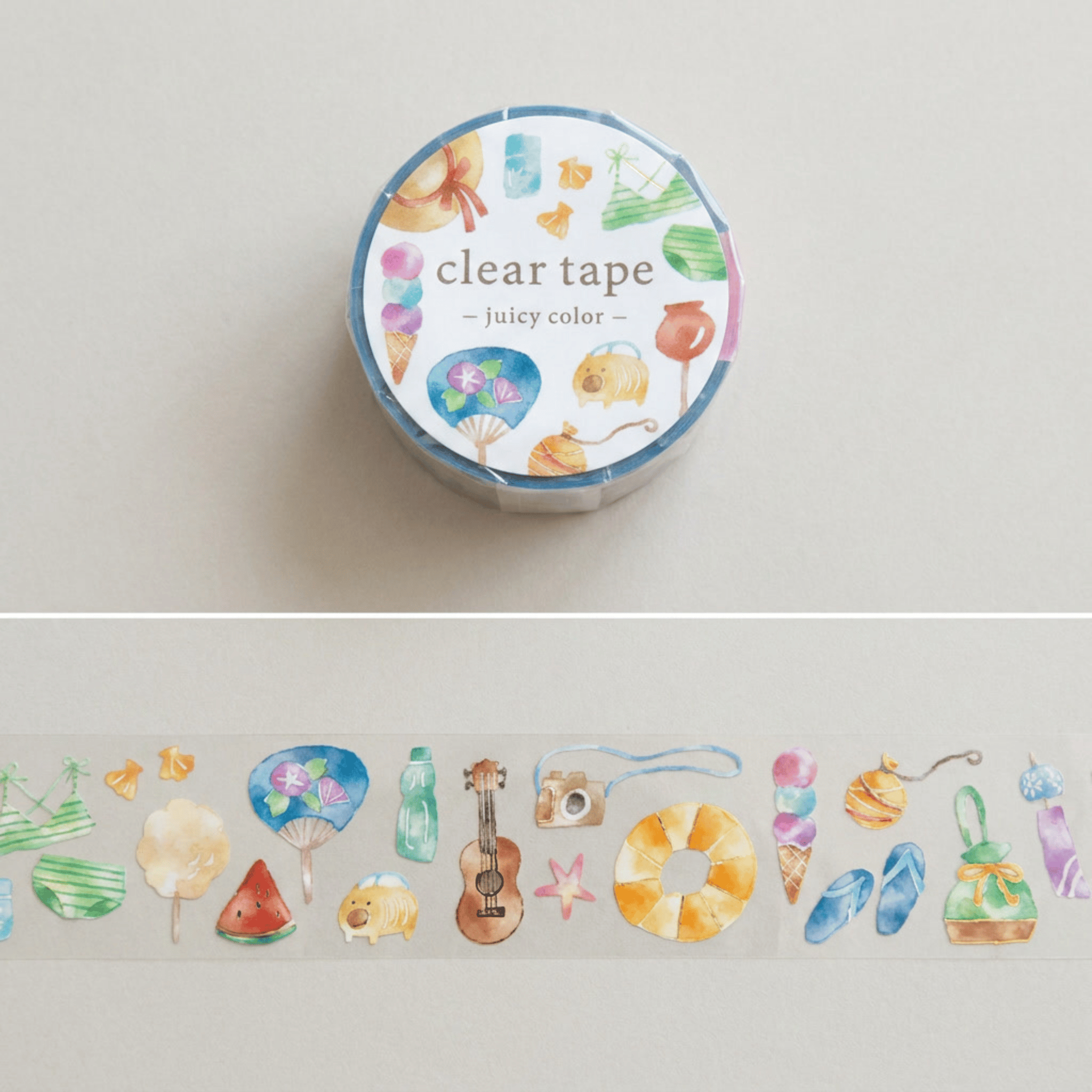 Clear Tape: Juicy Color - Summer Trinkets (30 mm)