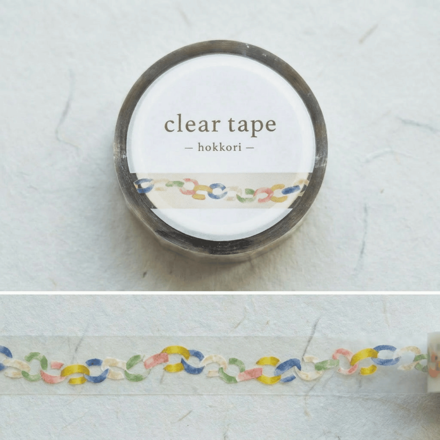 Clear Tape: Colourful Paper Rings (7 mm, Foil-Stamped)