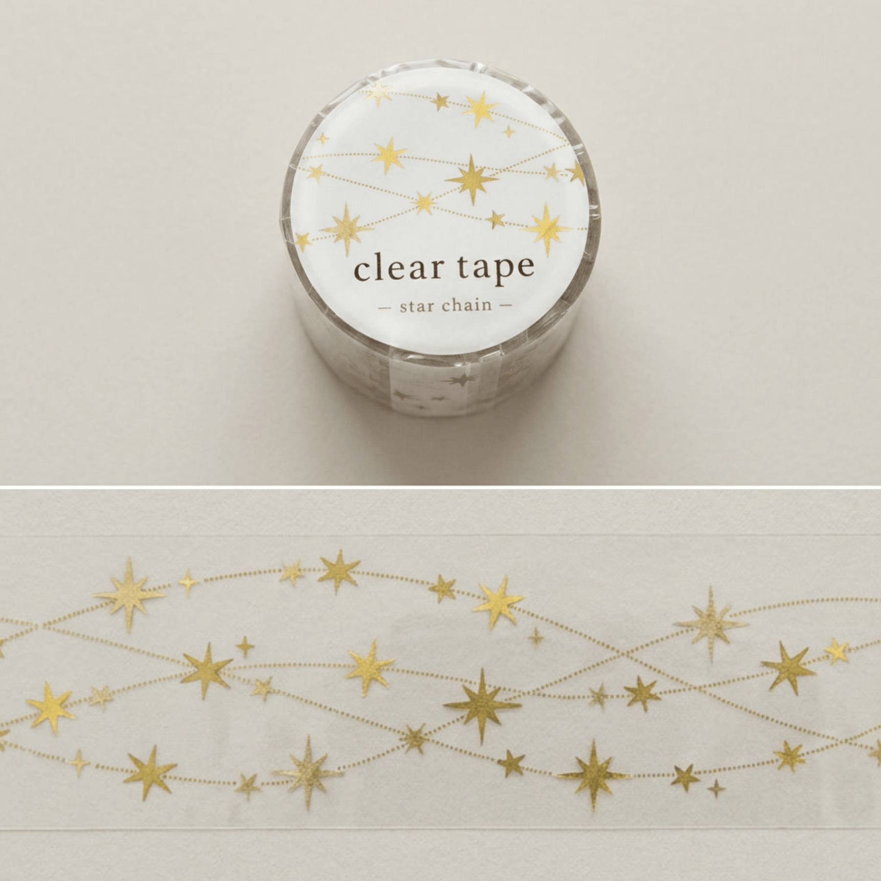 Clear Tape: Star Chain (30 mm, Foil Stamped)