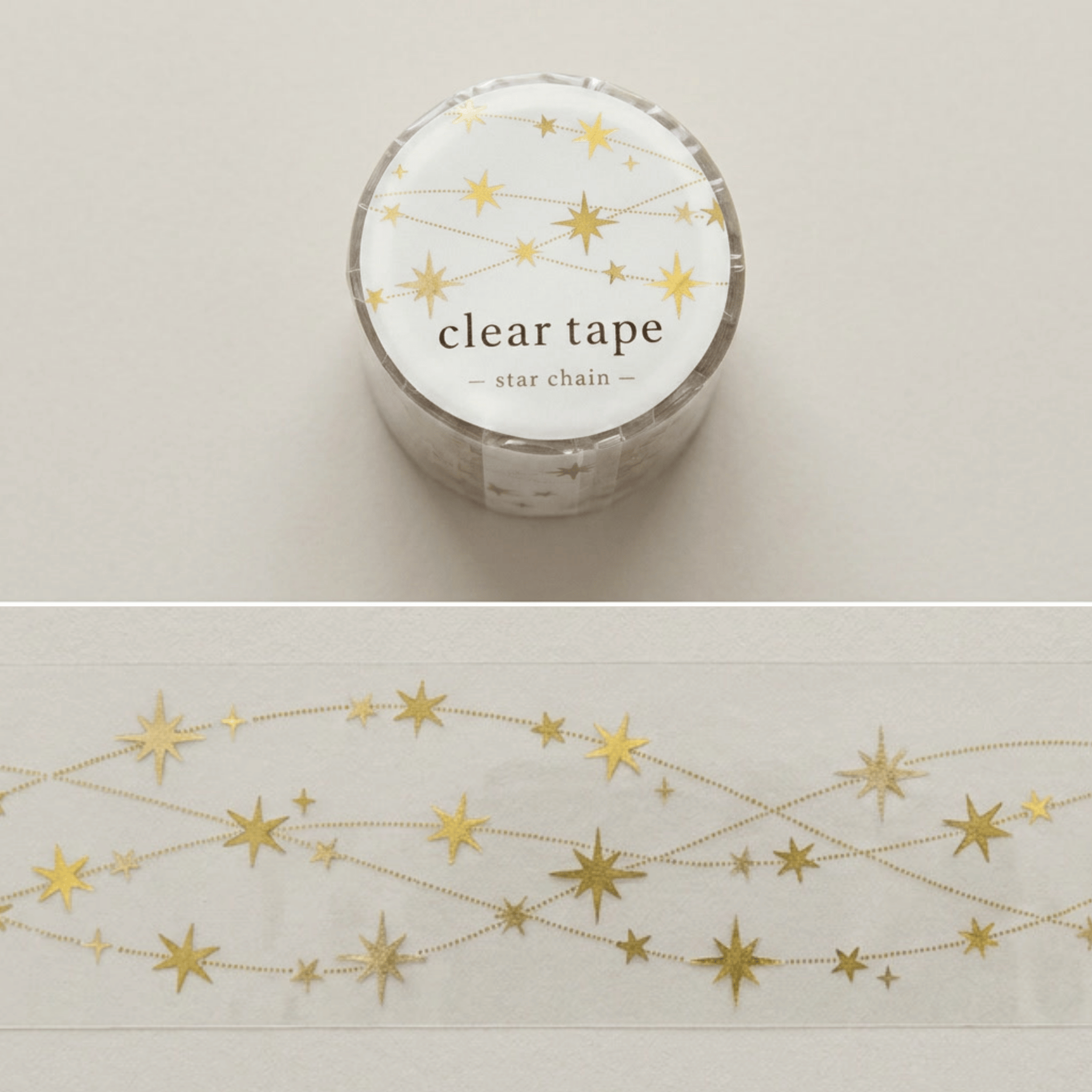 Clear Tape: Star Chain (30 mm, Foil Stamped)