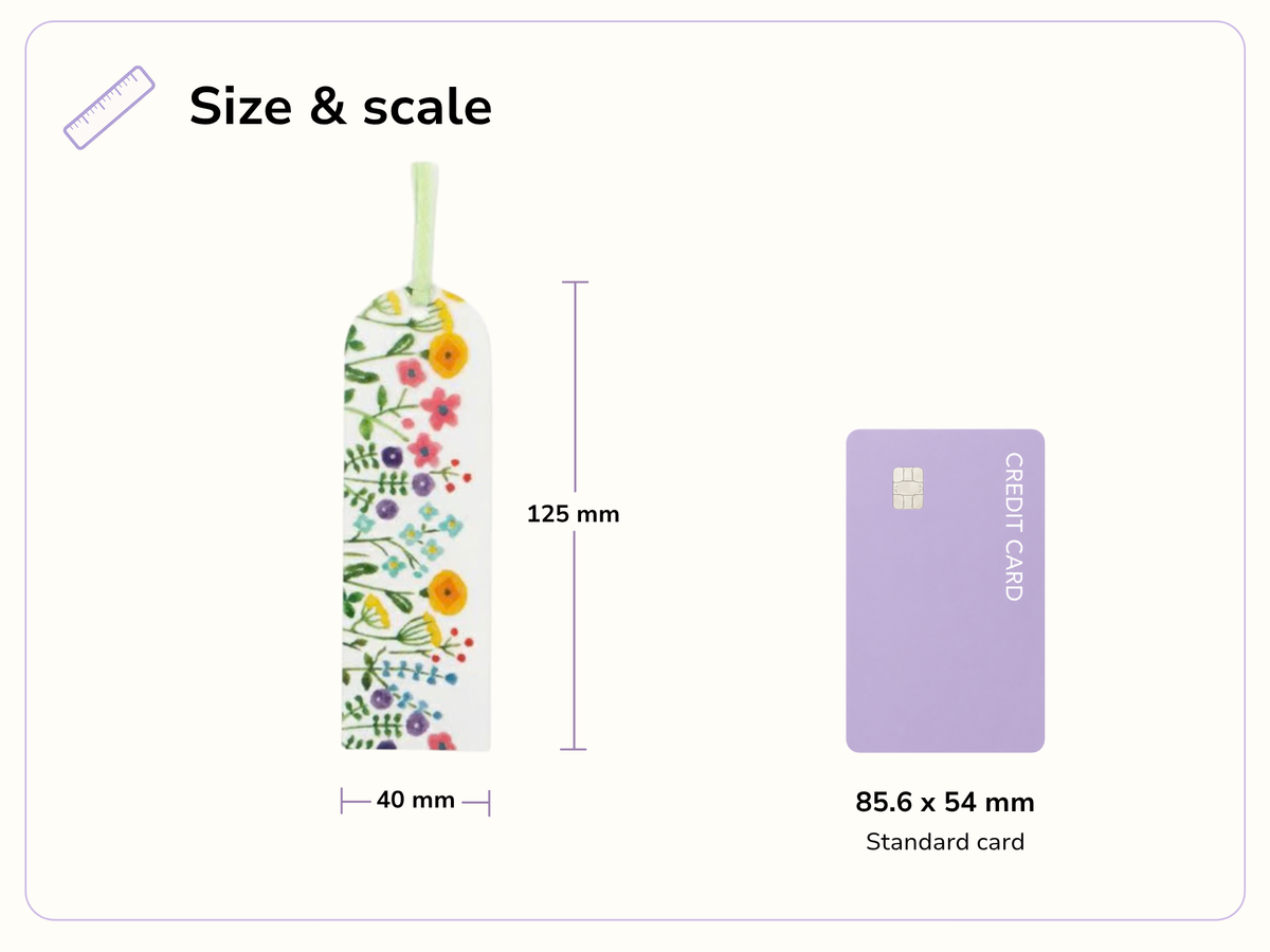 Size and scale image for HONTOWATASHI: Flower Field Clear Bookmark