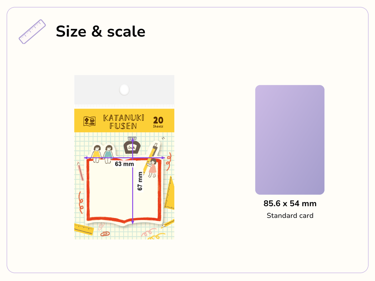Size and scale image for Watashi Biyori: Little Helpers Die-Cut Sticky Notes