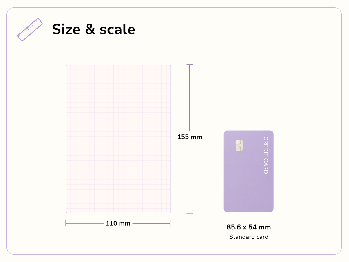 Size and scale image for Creald: Purple Birthday Pop-Up Card