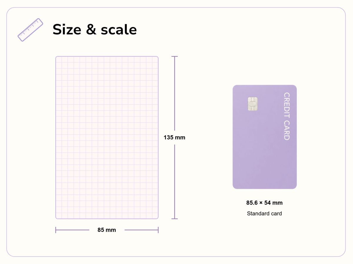 Size and scale image for Otegami Sanpo Mini Letter Set: Café