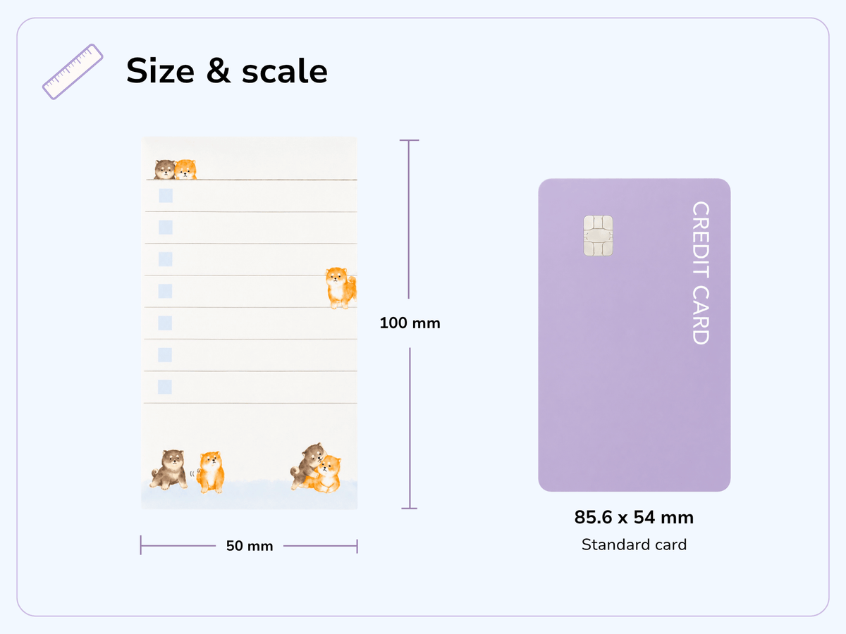 Size and scale image for Mame Mame Animal To-Do List Pad: Mameshiba