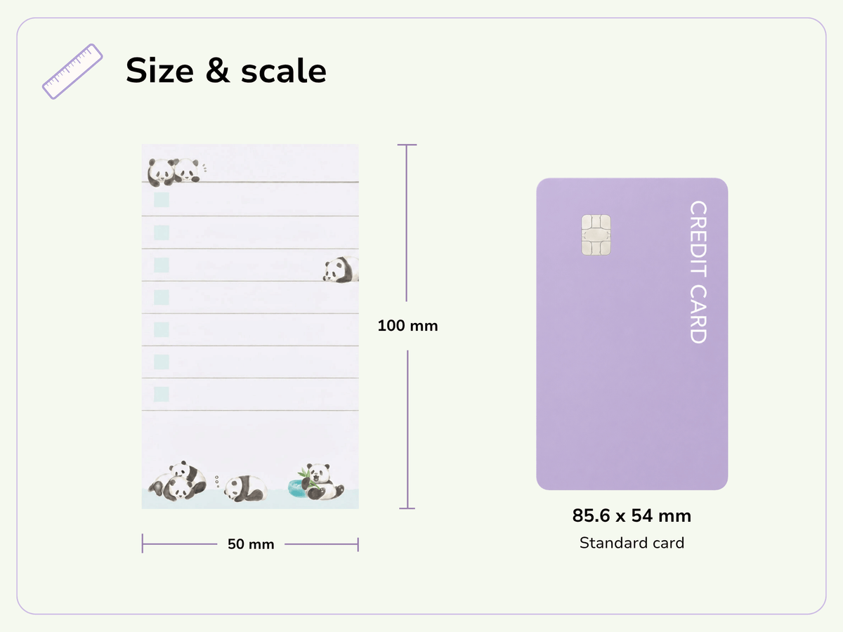 Size and scale image for Mame Mame Animal To-Do List Pad: Panda