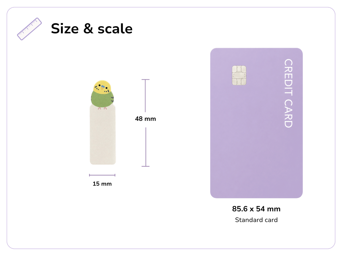 Size and scale image for Parakeet Sticky Page Markers