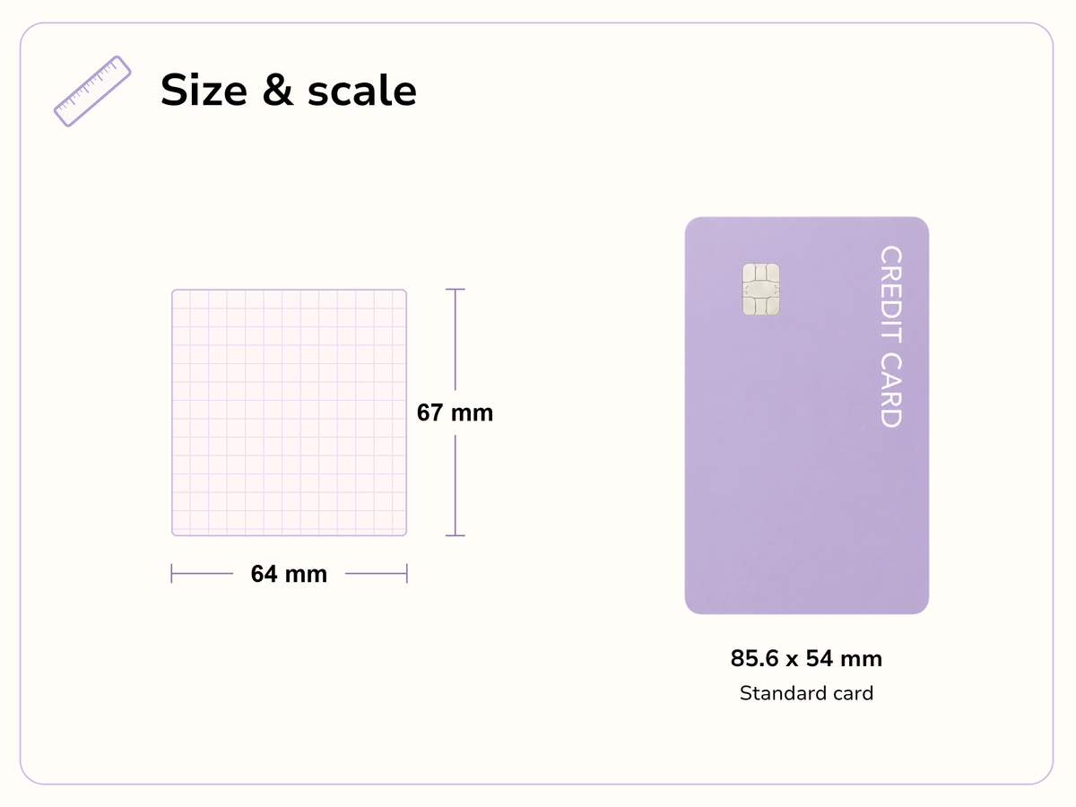 Size and scale image for Watashi Biyori: Hedgehog in a Cup Die-Cut Sticky Notes