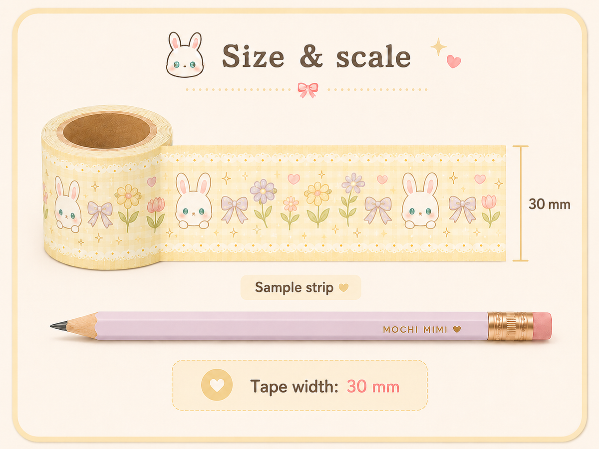 Size and scale image showing tape width: 30 mm